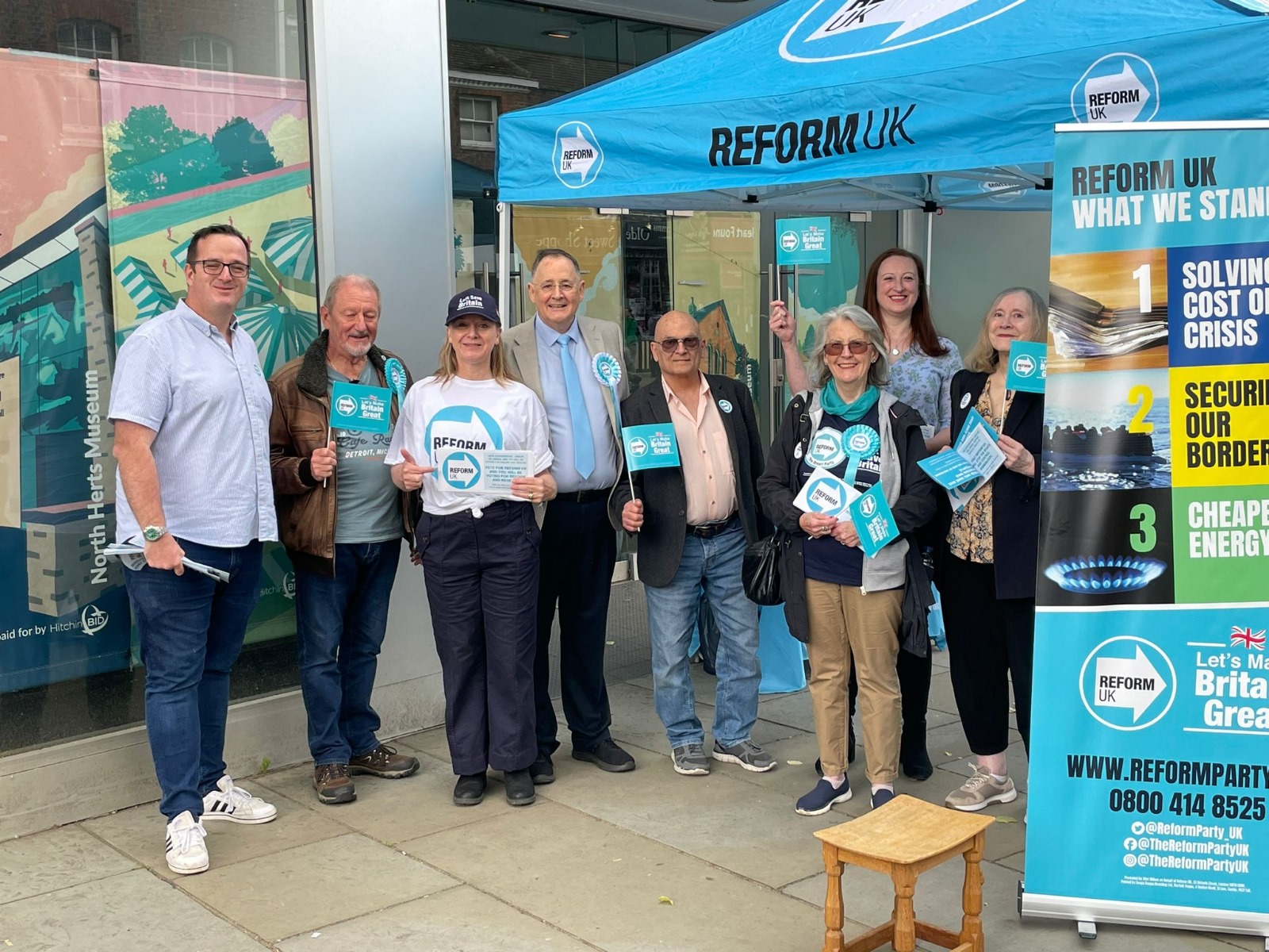 Street Stall in Hitchen for Reform UK